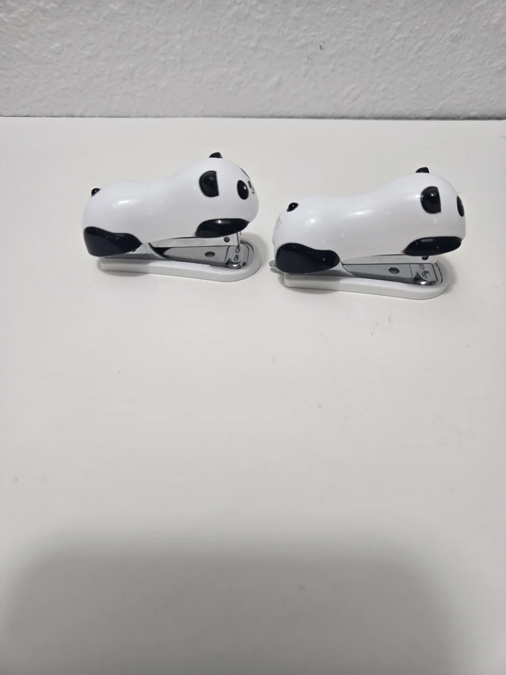 Panda Mini Staplers - Cute Black & White Desk Set (Pair)